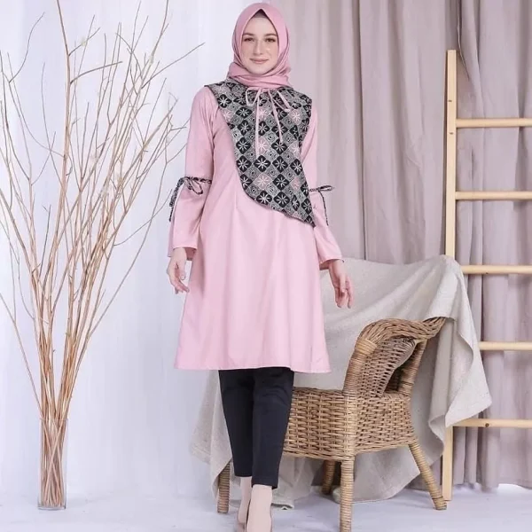 Tunik Batik Wanita Modern Elegan Bahan Premium