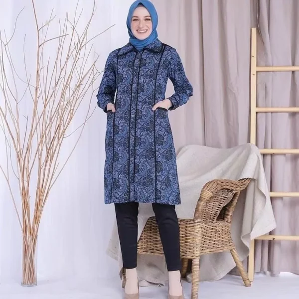 Tunik Batik Wanita Modern Elegan Bahan Premium