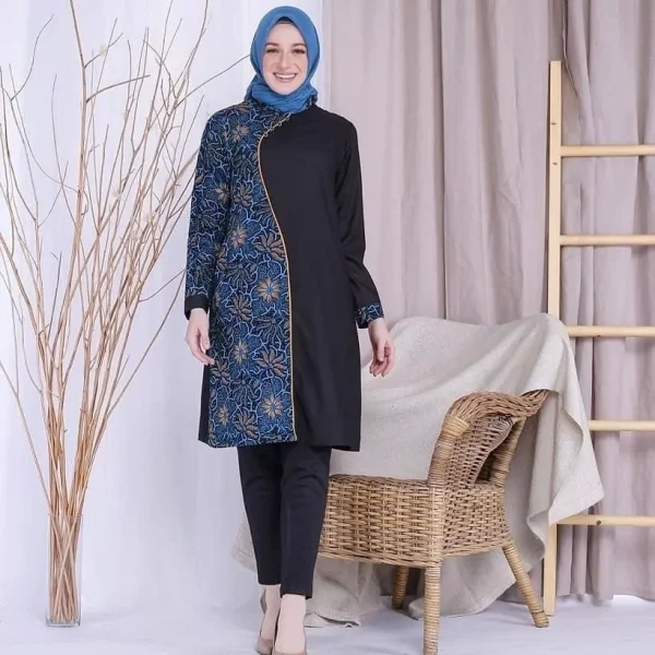 Tunik Batik Wanita Modern Elegan Bahan Premium