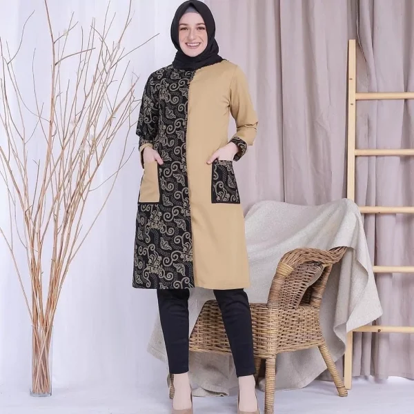 Tunik Batik Wanita Modern Elegan Bahan Premium
